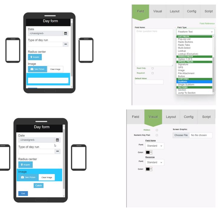 Pendragon web-based forms designer GUI.