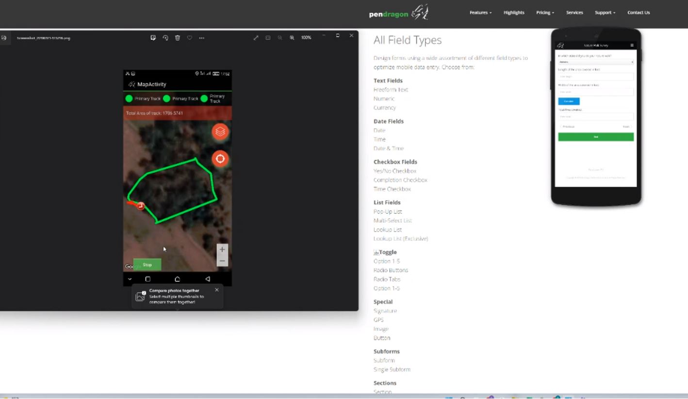 Pendragon forms collect the GPS of monitoring path and calculate basic trace distance.